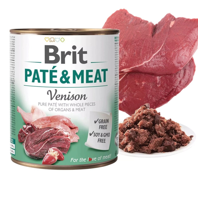 BRIT PATE & MEAT Karma mokra dla psa Dziczyzna 6 x 800g Bezzbożowa